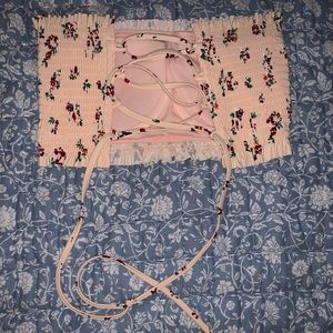 Xhilaration strapless tie bikini top size large